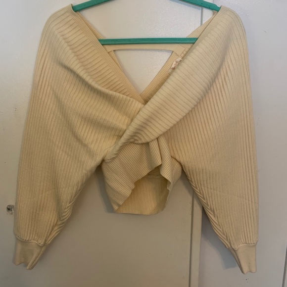 CREAM OFF-SHOULDER SWEATER - Picture 2 of 4